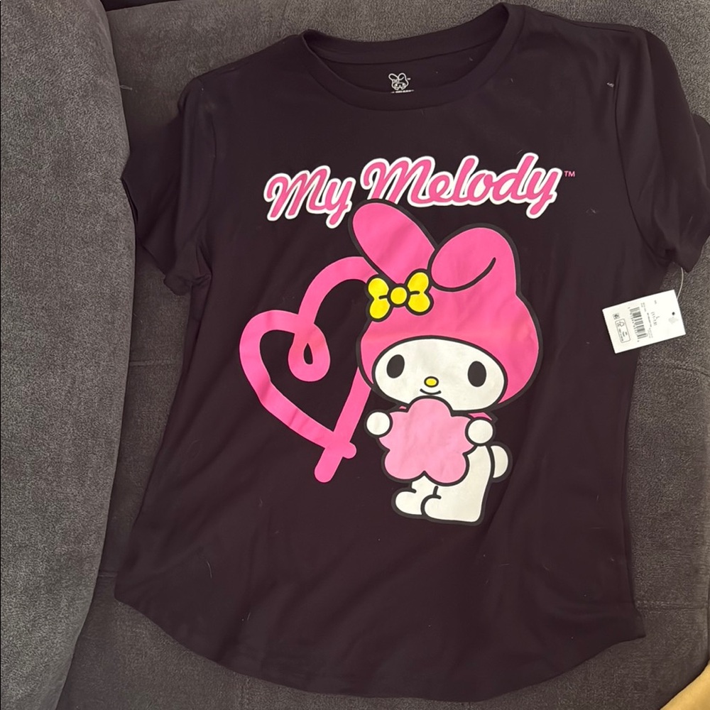 My Melody Kids Black and Pink T-Shirt